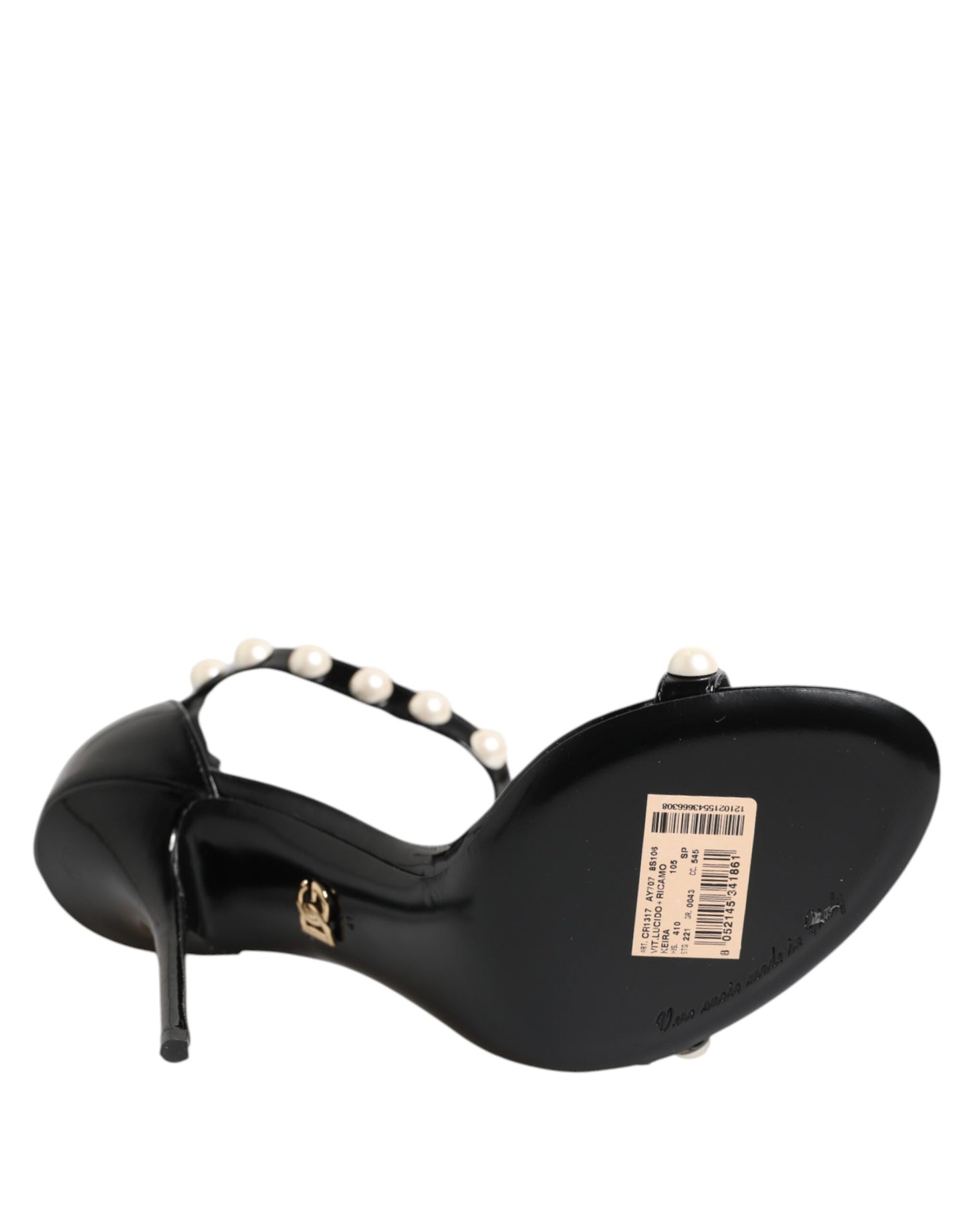 Dolce & Gabbana Svarta KEIRA Pärlprydda Sandaler Skor