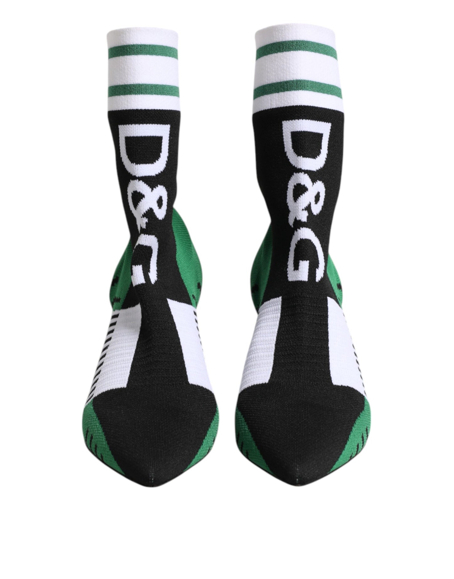Dolce & Gabbana Gröna Stretchiga Sock Style Ankelboots Skor