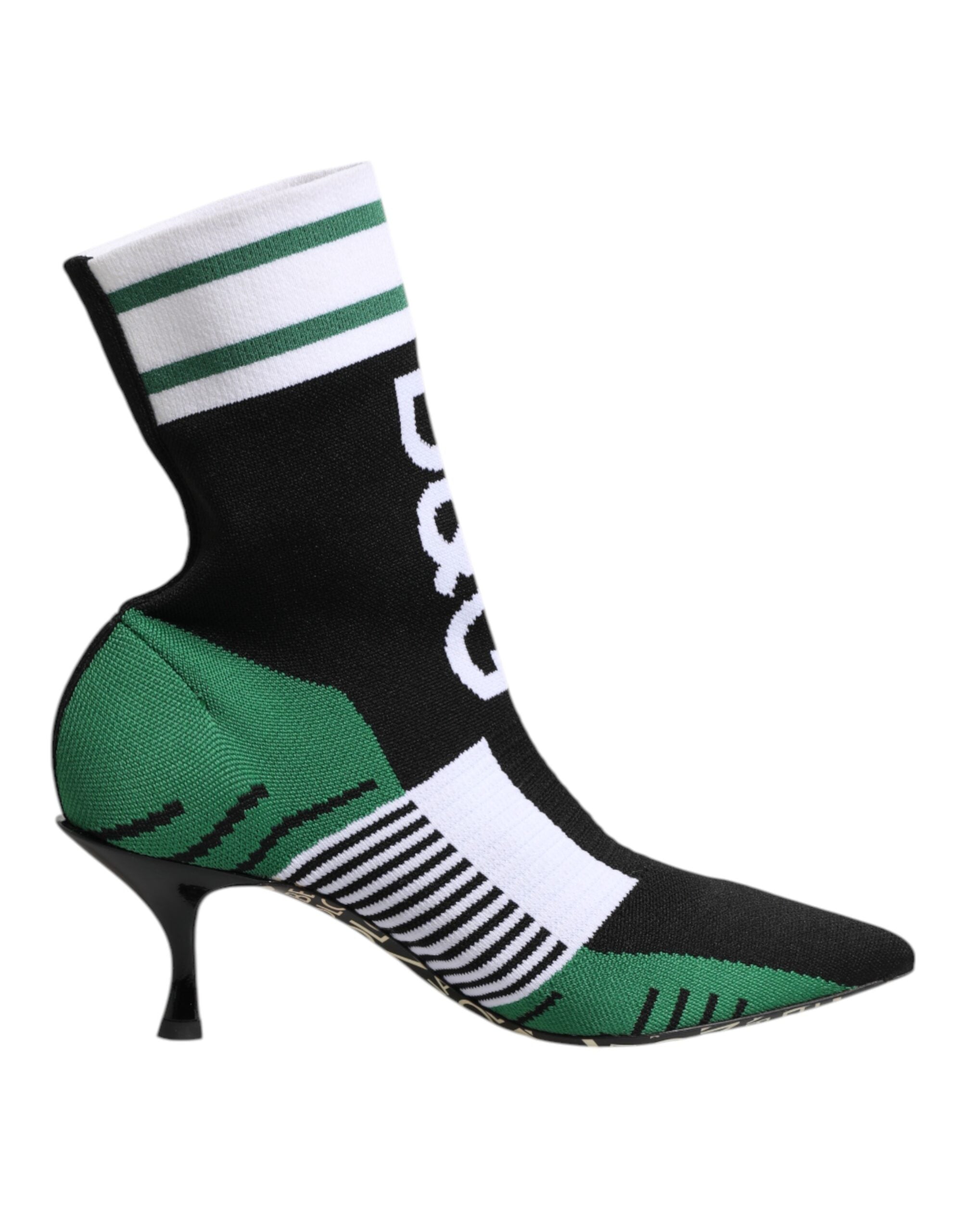 Gröna stretchiga sockstövlar i läder