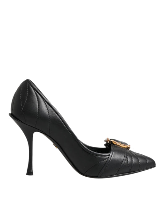 Dolce & Gabbana Svarta Devotion Läderklackade Pumps Skor