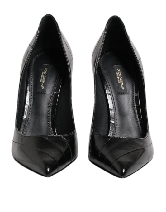 Dolce & Gabbana Svarta Läder Stilettklackade Pumps Skor