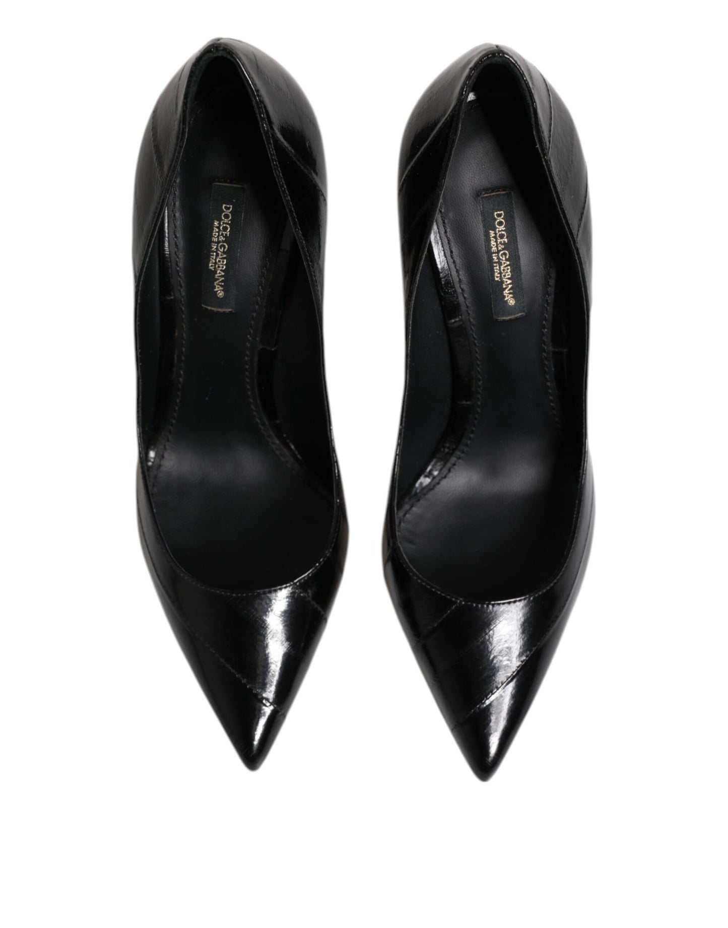 Dolce & Gabbana Svarta Läder Stilettklackade Pumps Skor