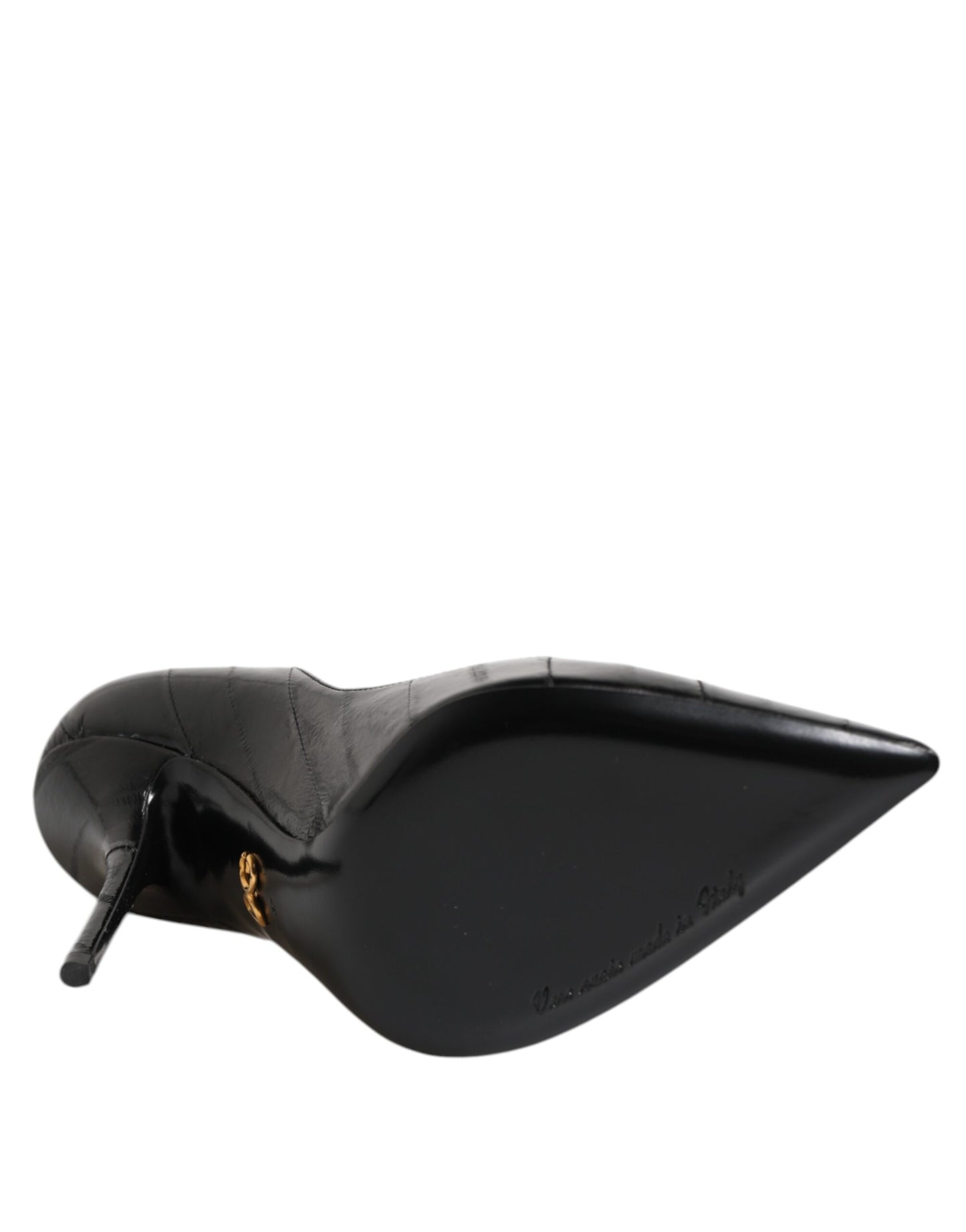 Dolce & Gabbana Svarta Läder Stilettklackade Pumps Skor