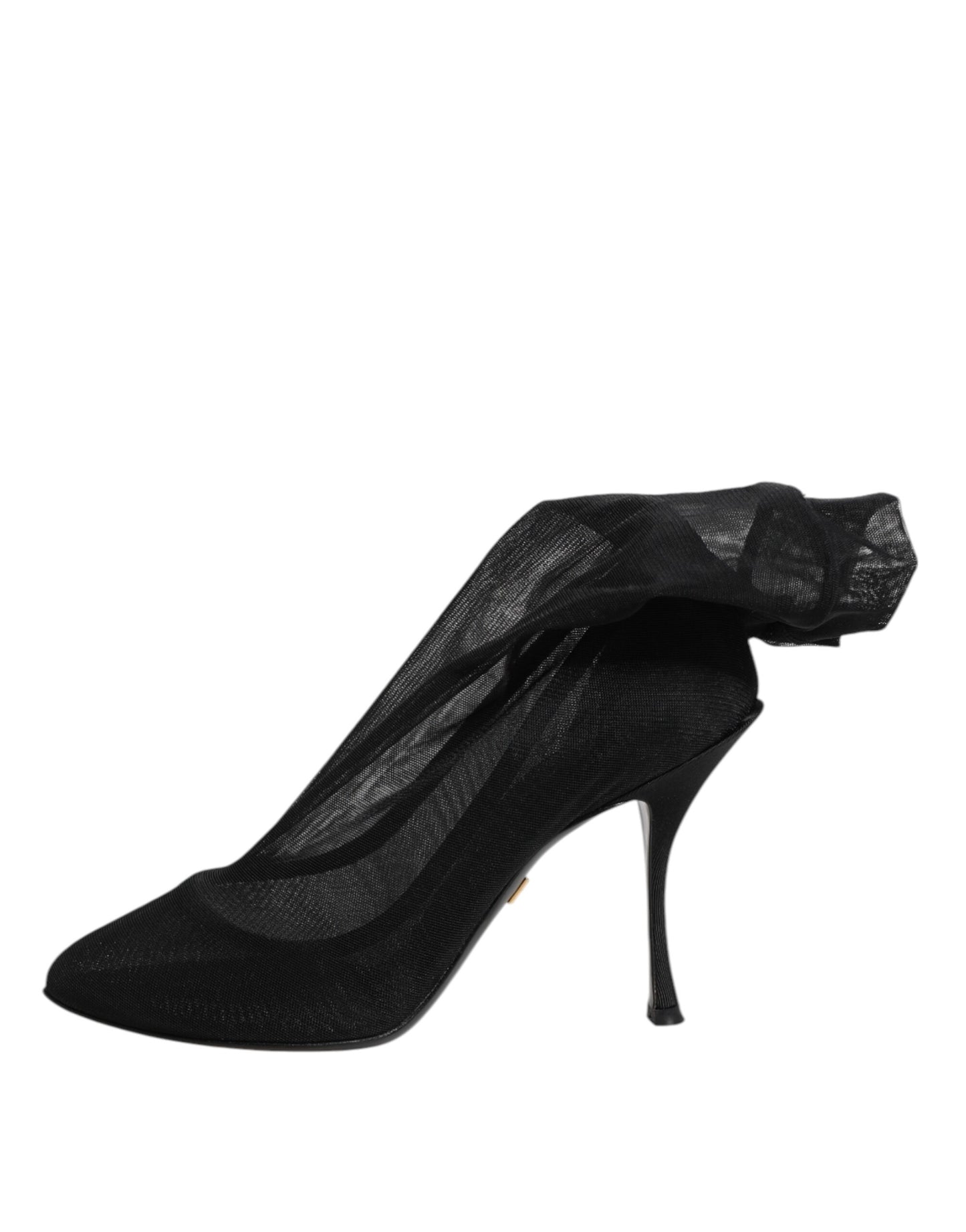 Dolce & Gabbana Svarta Sidenstövlar i Stretchig Mesh