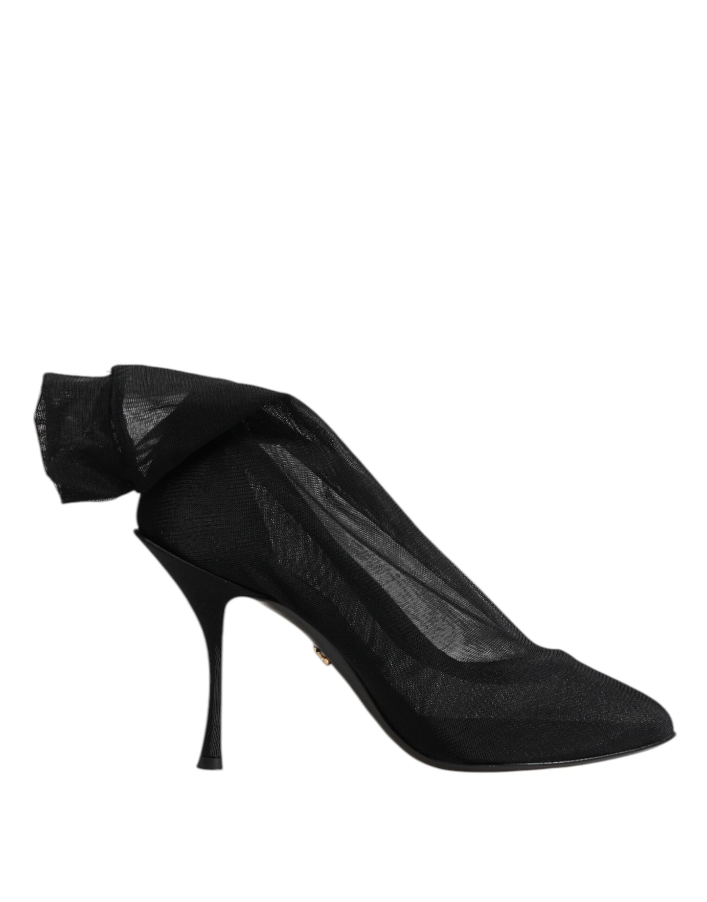 Dolce & Gabbana Svarta Sidenstövlar i Stretchig Mesh