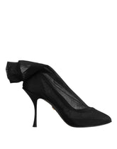 Dolce & Gabbana svarte silke stretch netting sokkestøvler sko