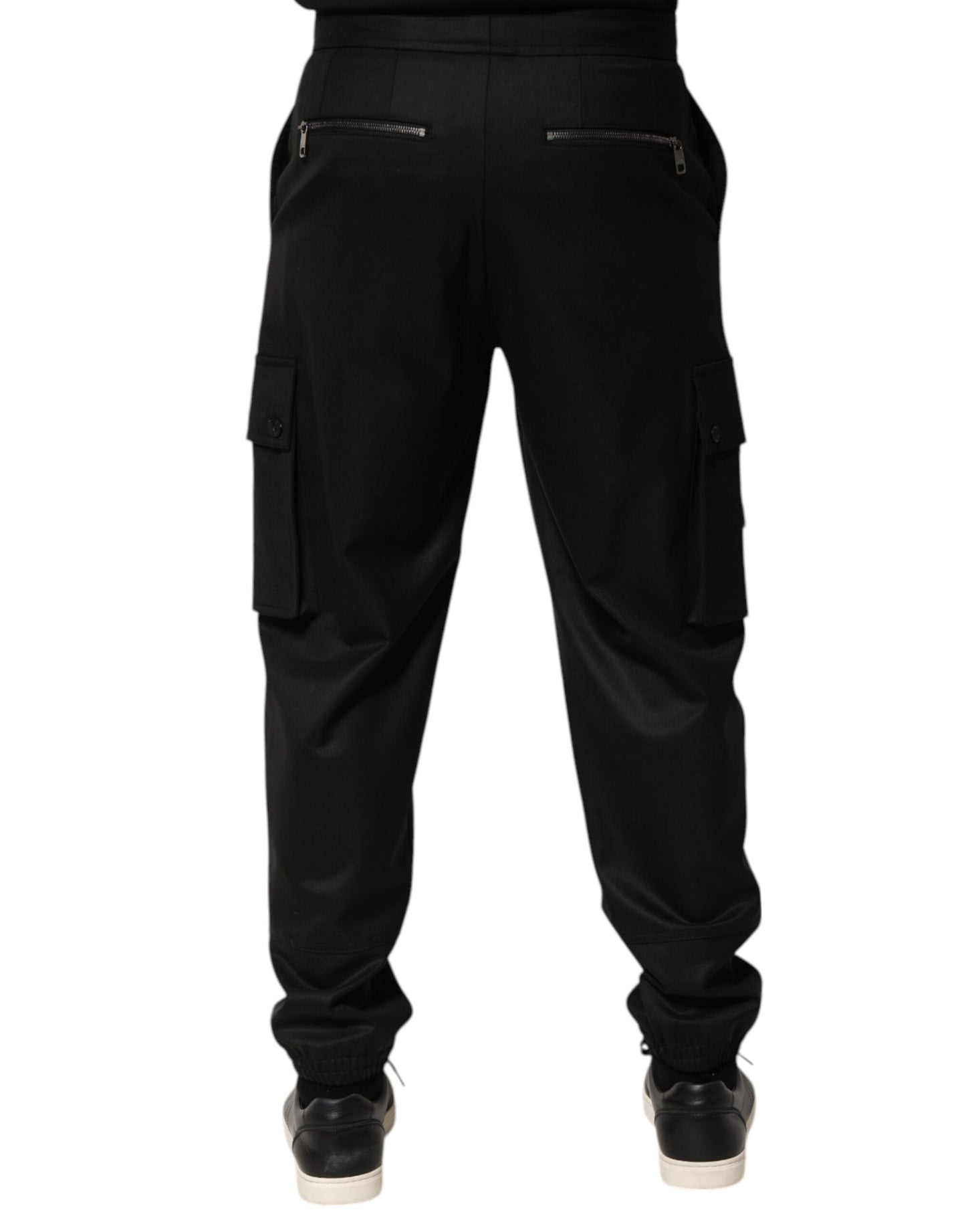Dolce & Gabbana Solid Black Cargo Jogger Herr Träningsbyxor Byxor
