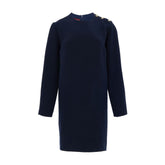 Gucci Navy Blue Wool Short Dress
