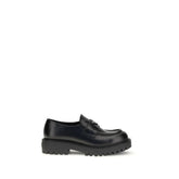 Prada Black Calf Leather Bos Taurus Slip-On Loafers