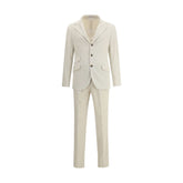 Brunello Cucinelli Cream Cotton Two-Piece Suit
