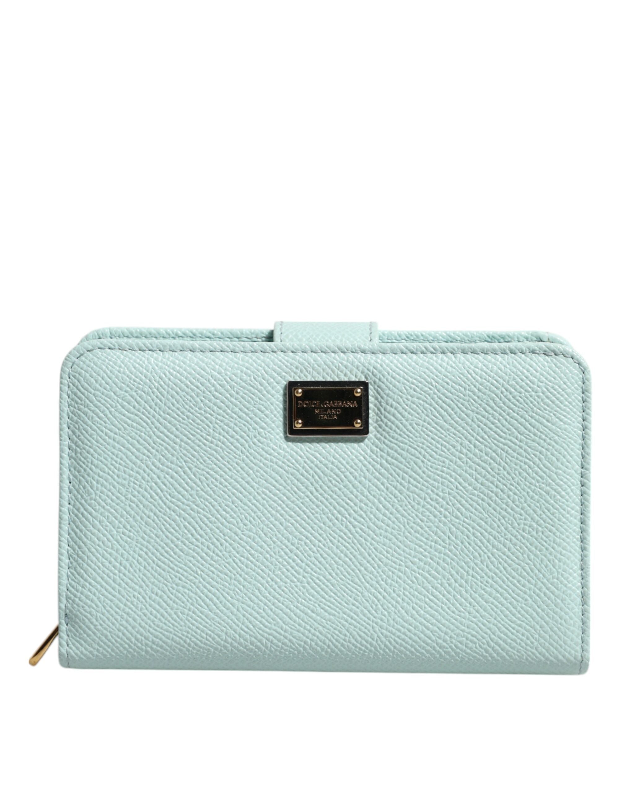 Mintgrønn Continental Clutch-lommebok i skinn med to folds
