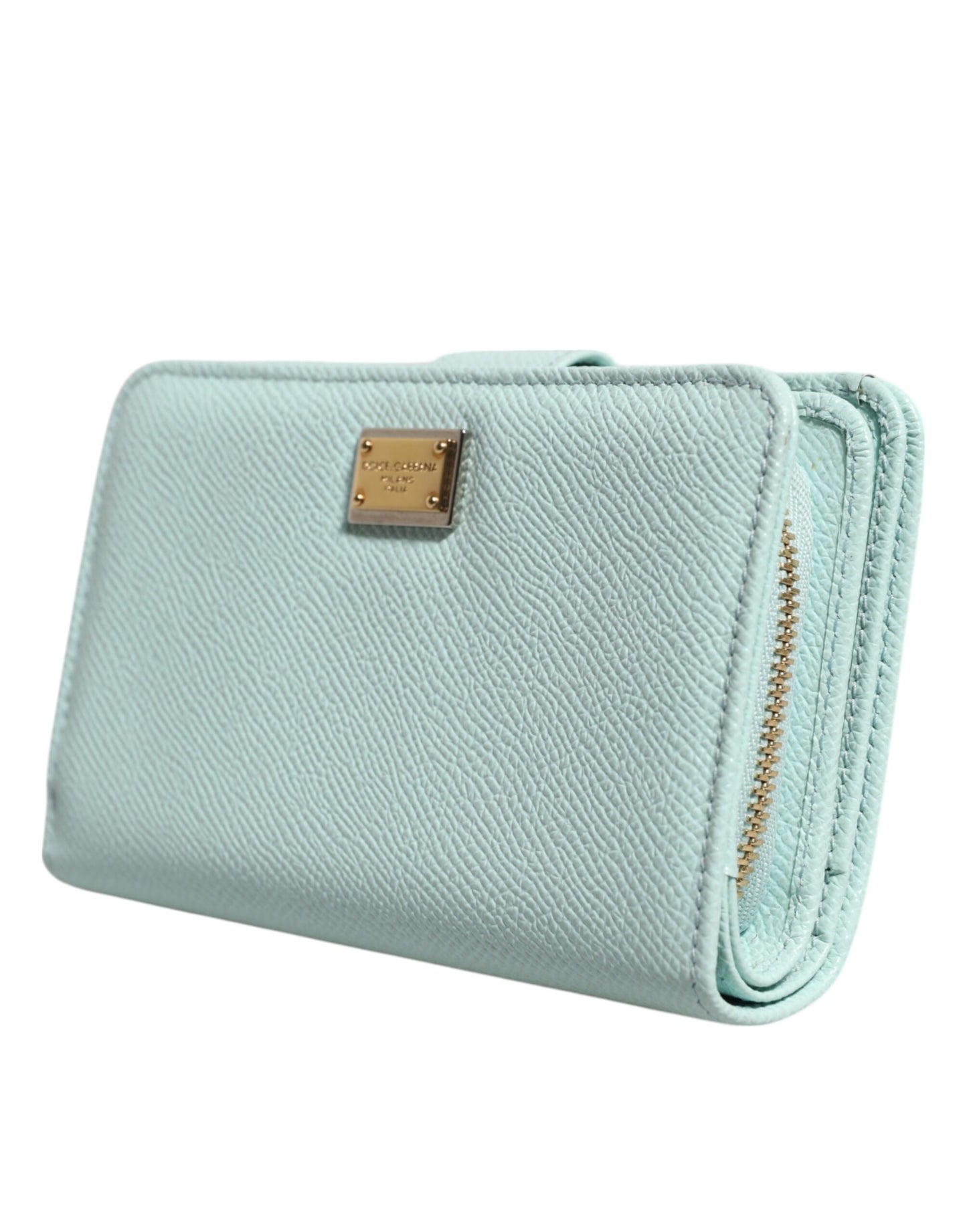Dolce & Gabbana Mintgrön Läder Bifold Continental Clutch Plånbok