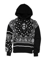 Dolce & Gabbana Black Bandana Hooded Men Sweatshirt Sweater