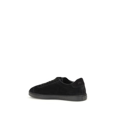Prada Black Calf Leather Bos Taurus Low Top Sneakers
