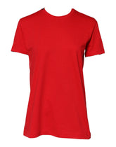 Dolce & Gabbana Red Cotton Short Sleeves Crew Neck Top T-shirt