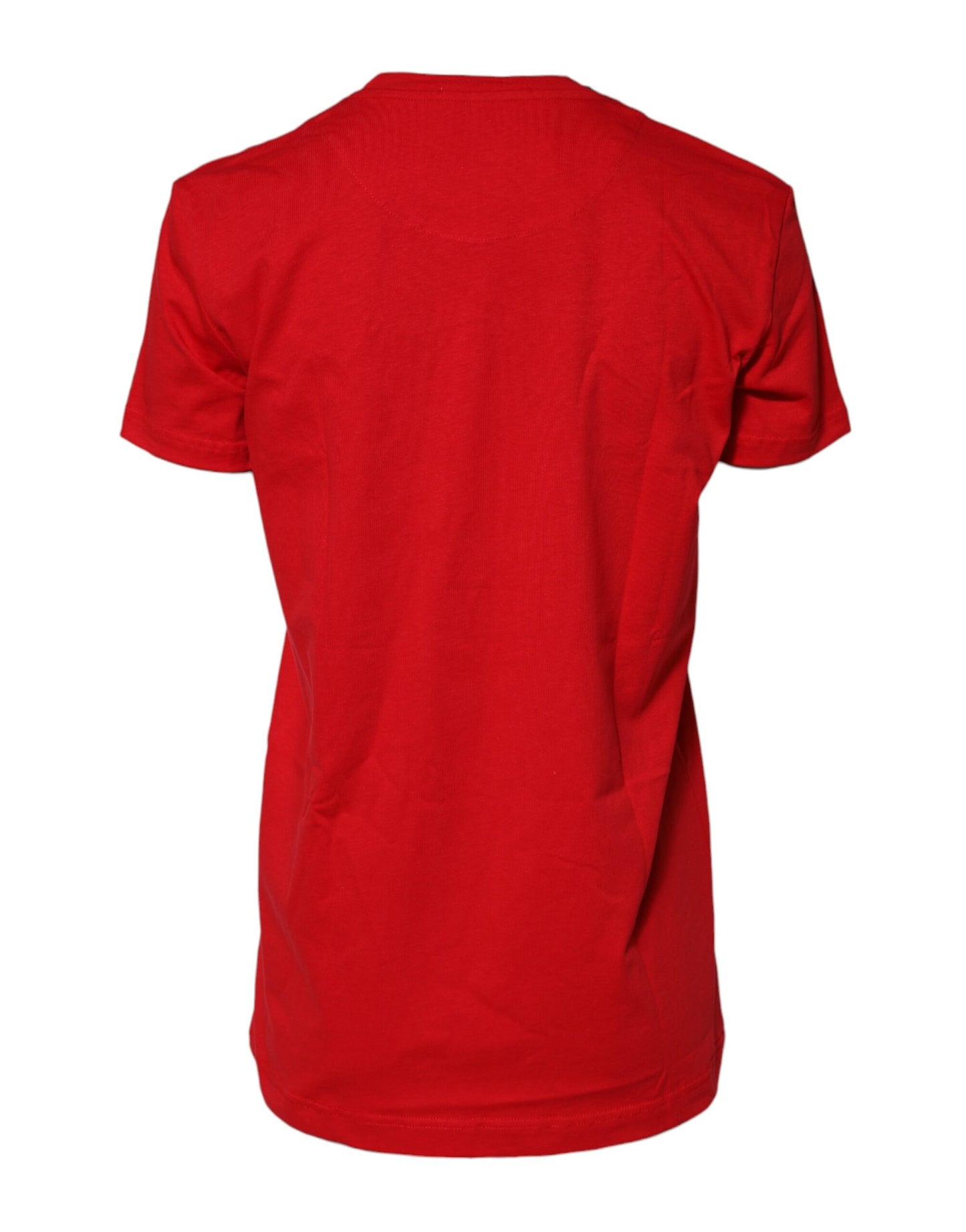 Dolce & Gabbana Röd bomulls-t-shirt med korta ärmar och rund halsringning