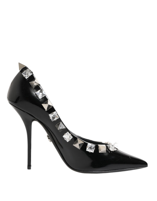 Dolce & Gabbana Svarta Kristaller Nitar Stilettpumps Skor