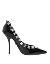 Dolce & Gabbana Svarta Kristaller Nitar Stilettpumps Skor