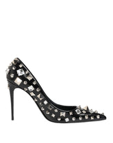 Dolce & Gabbana Svarta Kristaller Nitar Stilettpumps Skor