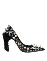 Dolce & Gabbana Svarta Kristaller Nitar Stilettpumps Skor