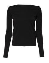 Dolce & Gabbana Black Wool Shrug Crew Neck Pullover Sweater