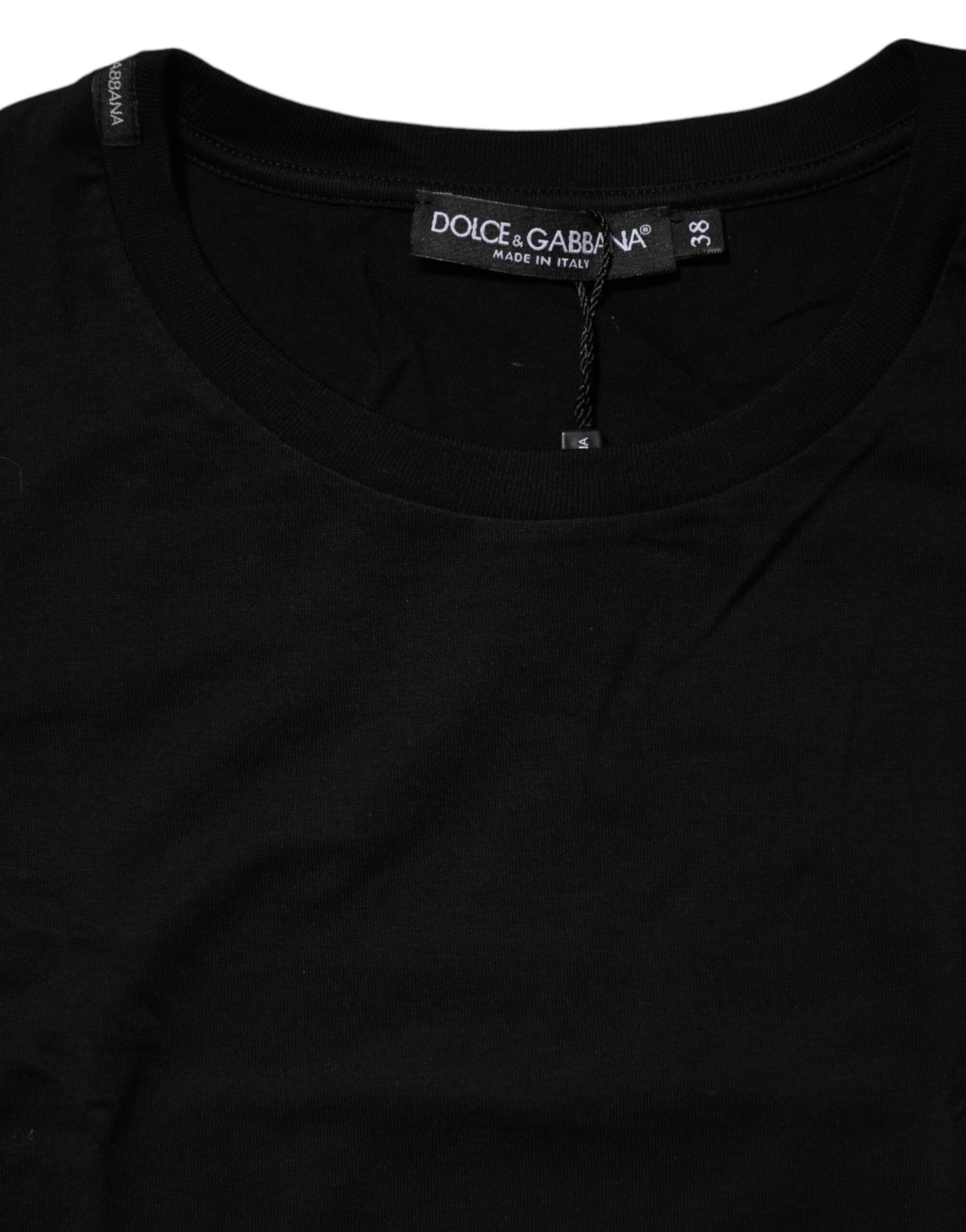 Dolce & Gabbana Svart T-skjorte med korte ermer og rund hals
