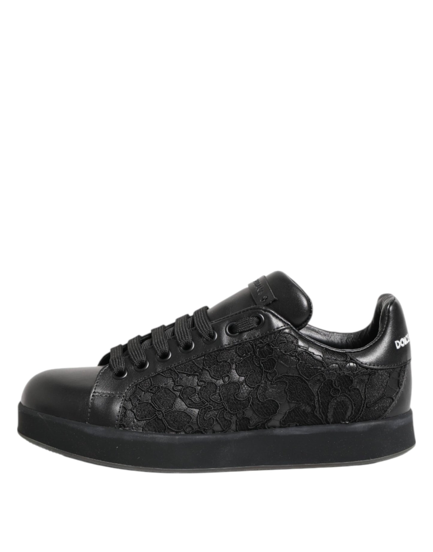 Dolce & Gabbana svarte blomstermønster med lave sneakers