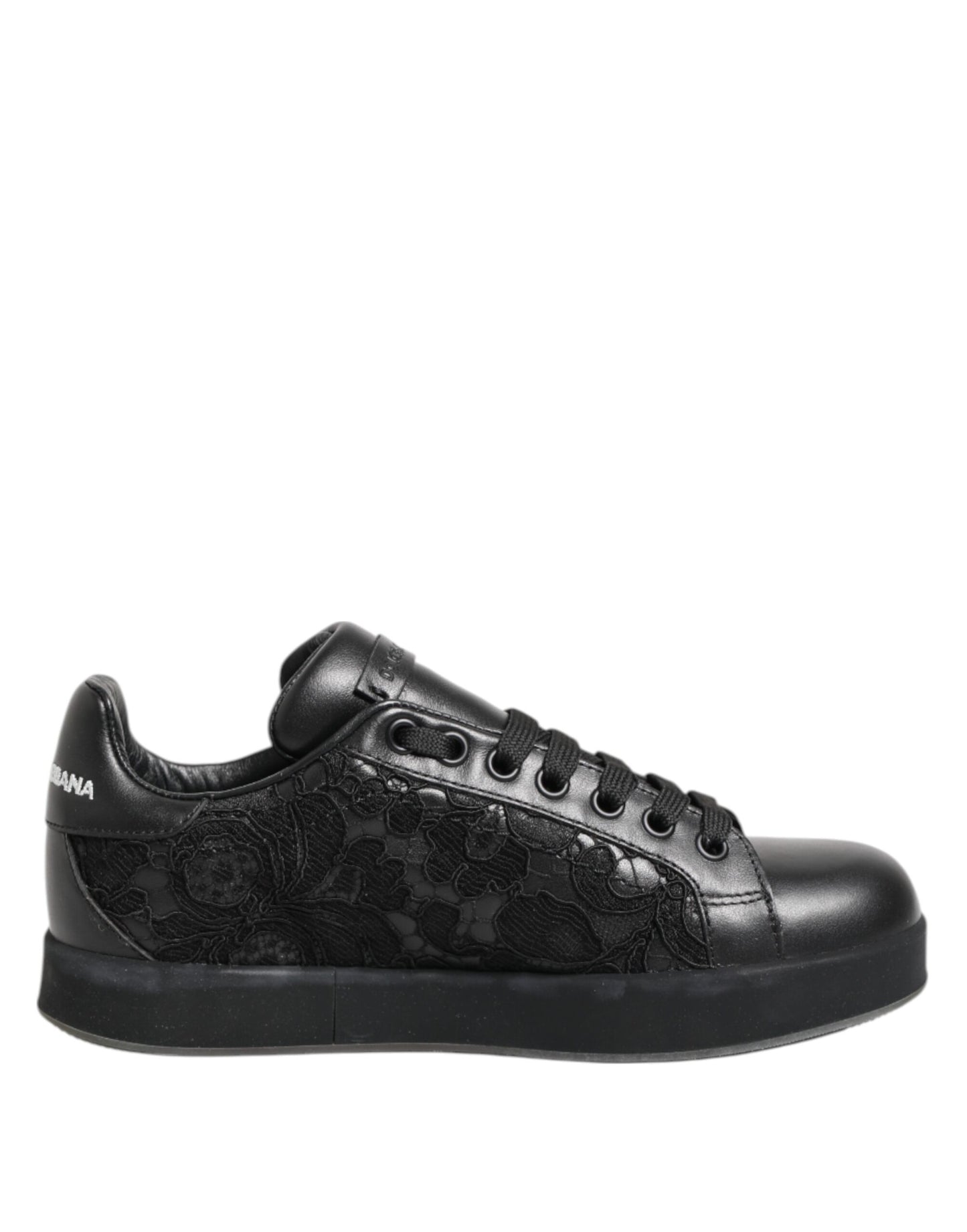 Dolce & Gabbana svarte blomstermønster med lave sneakers