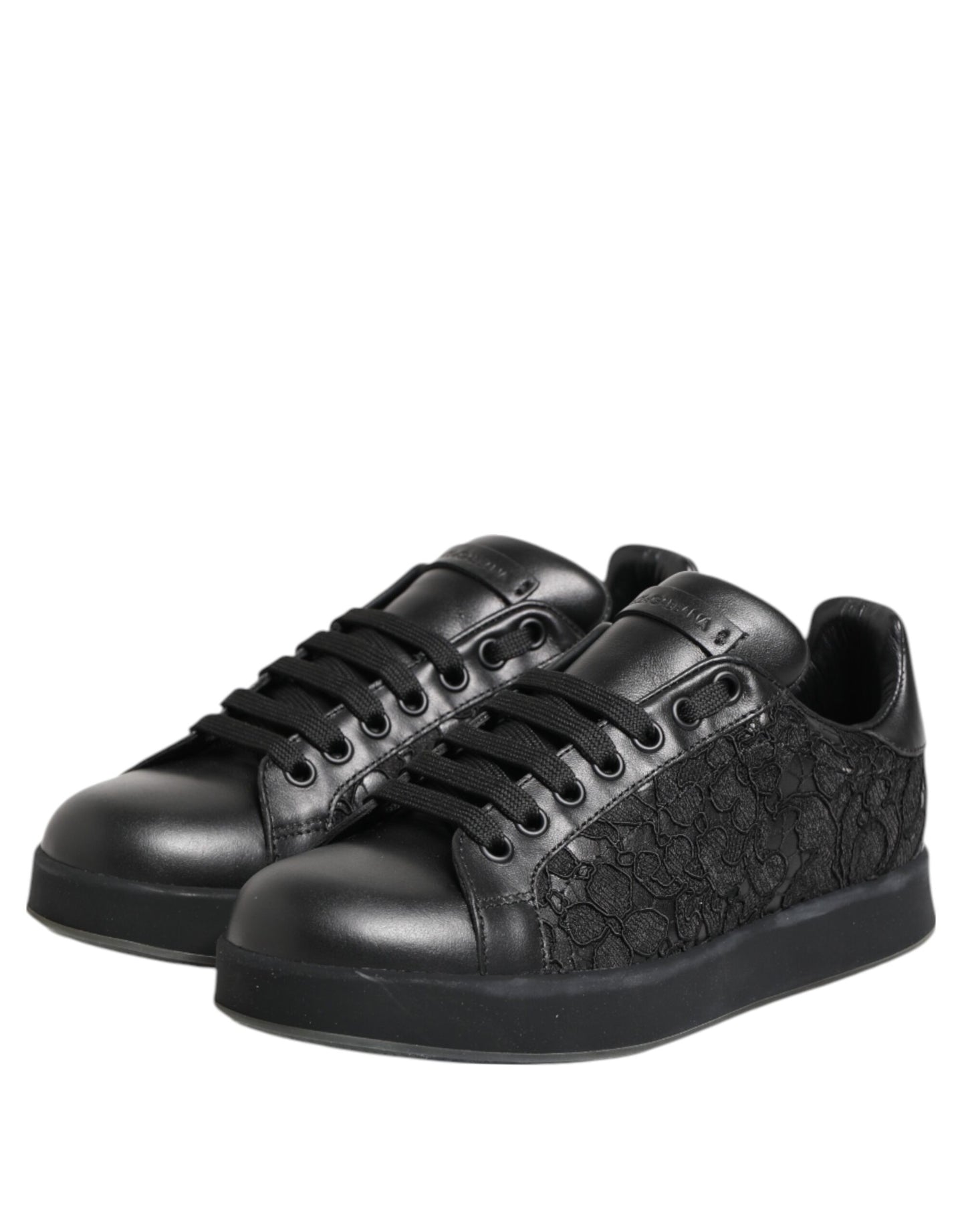 Dolce & Gabbana svarte blomstermønster med lave sneakers