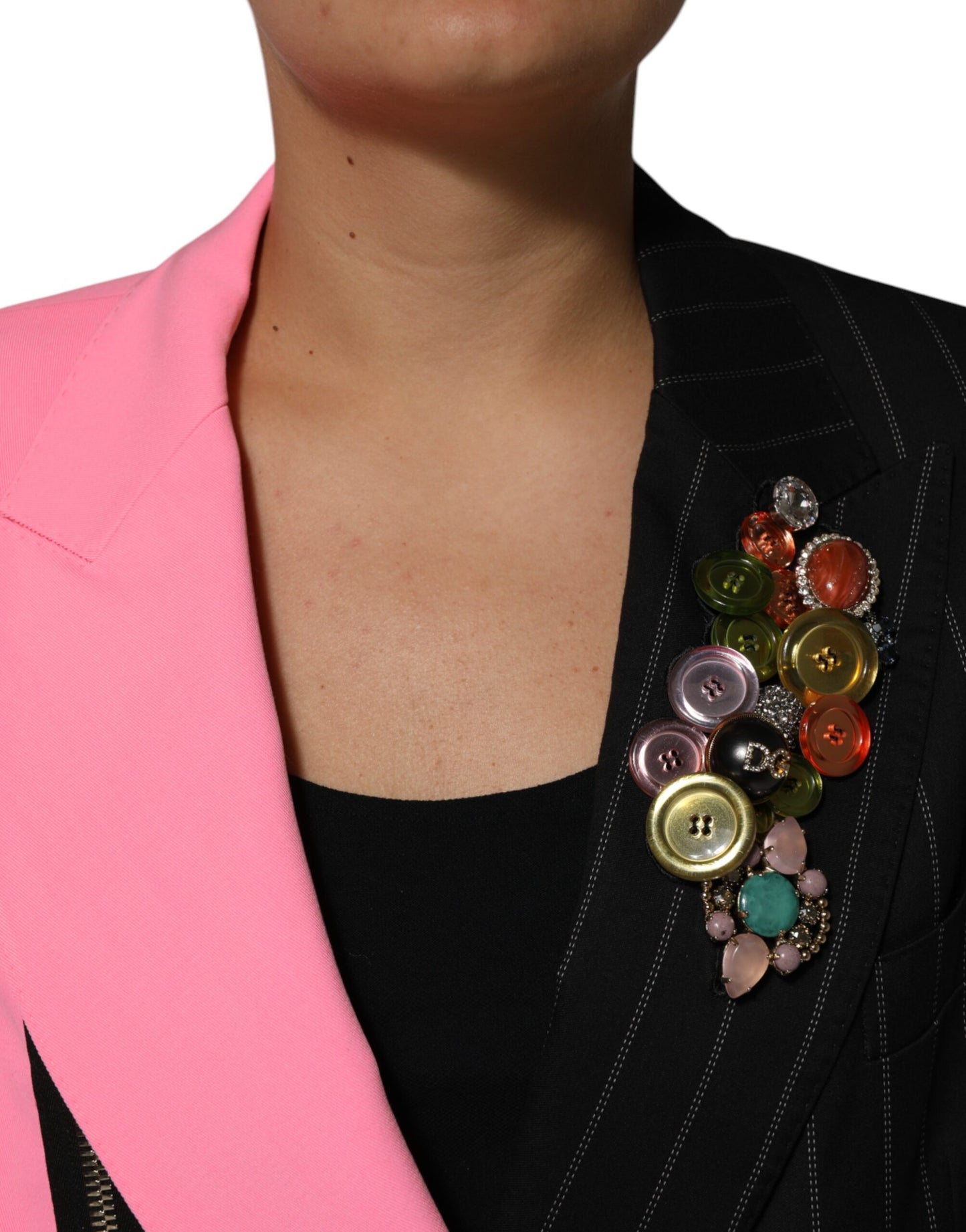 Dolce & Gabbana Flerfärgad Patchwork Utsmyckad Kappa Jacka