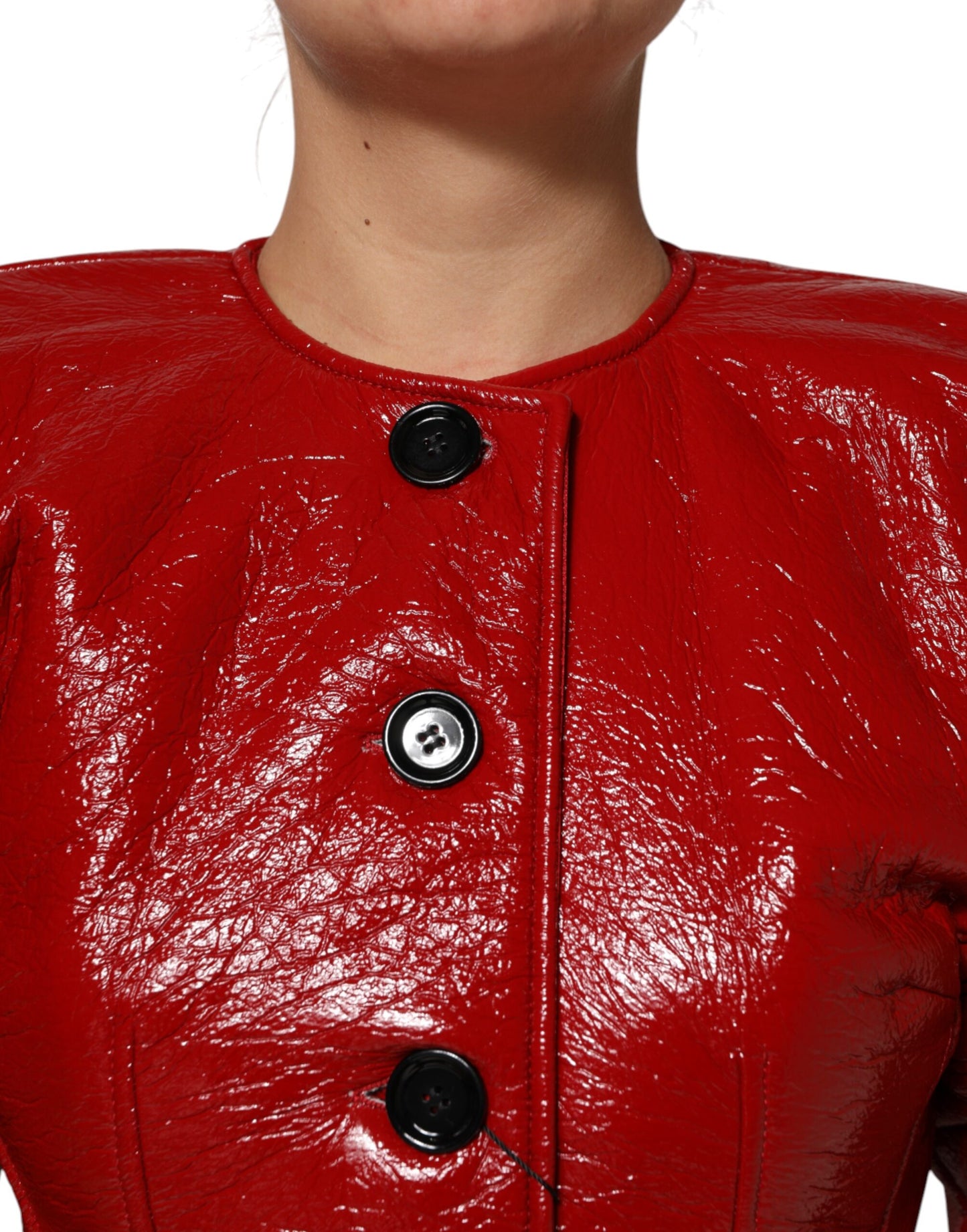 Dolce & Gabbana Röd Ull Enkelknäppt Trenchcoatjacka