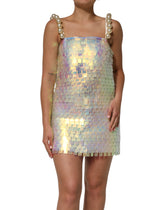 Dolce & Gabbana Multicolor Sequin Holographic Mini Dress