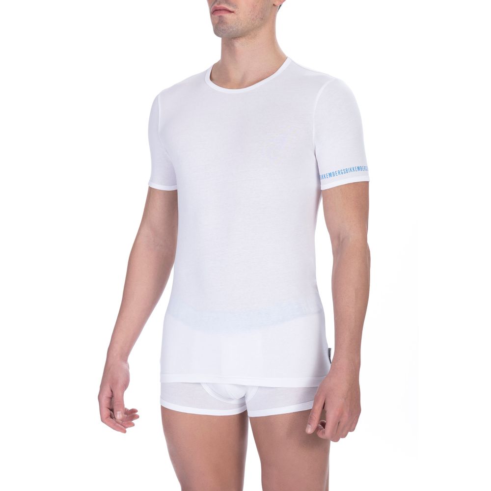 Bikkembergs vit bomulls-T-shirt för män, dubbelpack