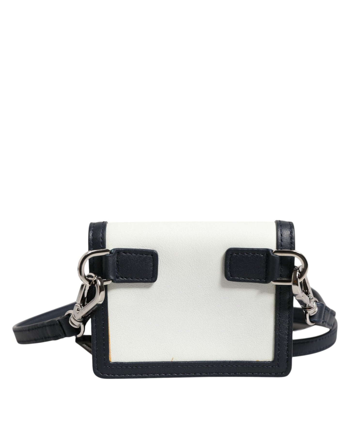 Dolce & Gabbana Beige Svart Skinn Kortholder Skulderveske Herre