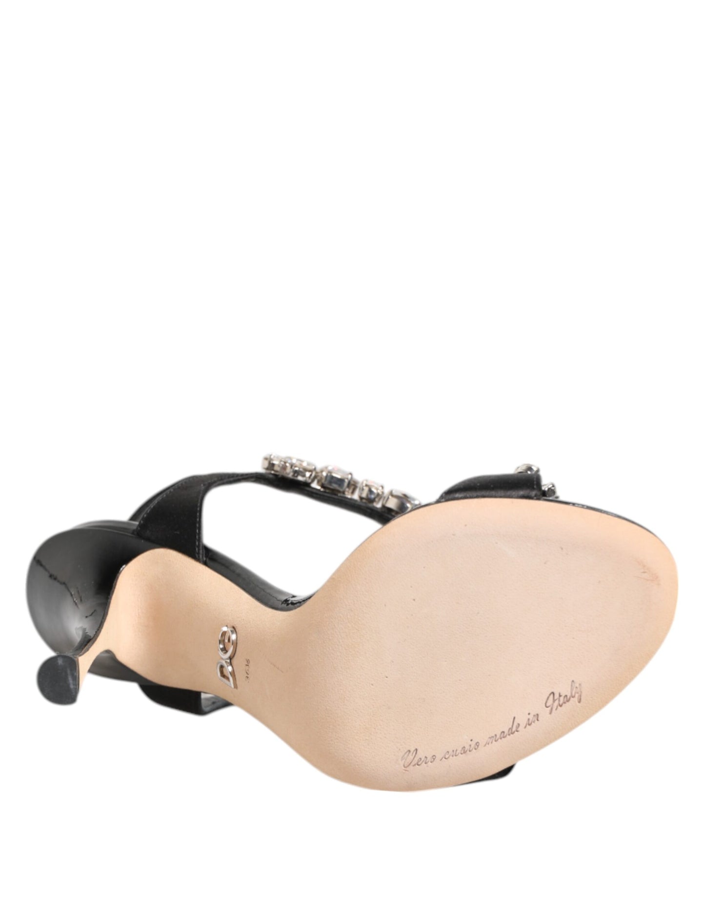 Dolce & Gabbana Svarta Keira Kristaller Klackskor Sandaler