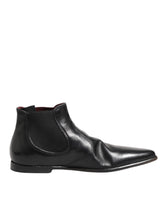 Dolce & Gabbana Black Chelsea Slip On Men Ankle Boots Shoes