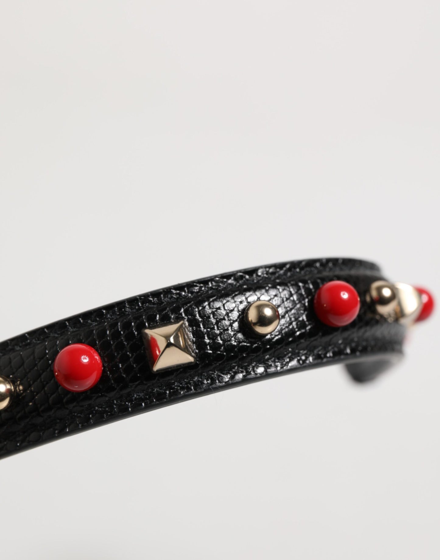 Dolce & Gabbana Svart Utsmyckad Läderväska Dam Axelrem