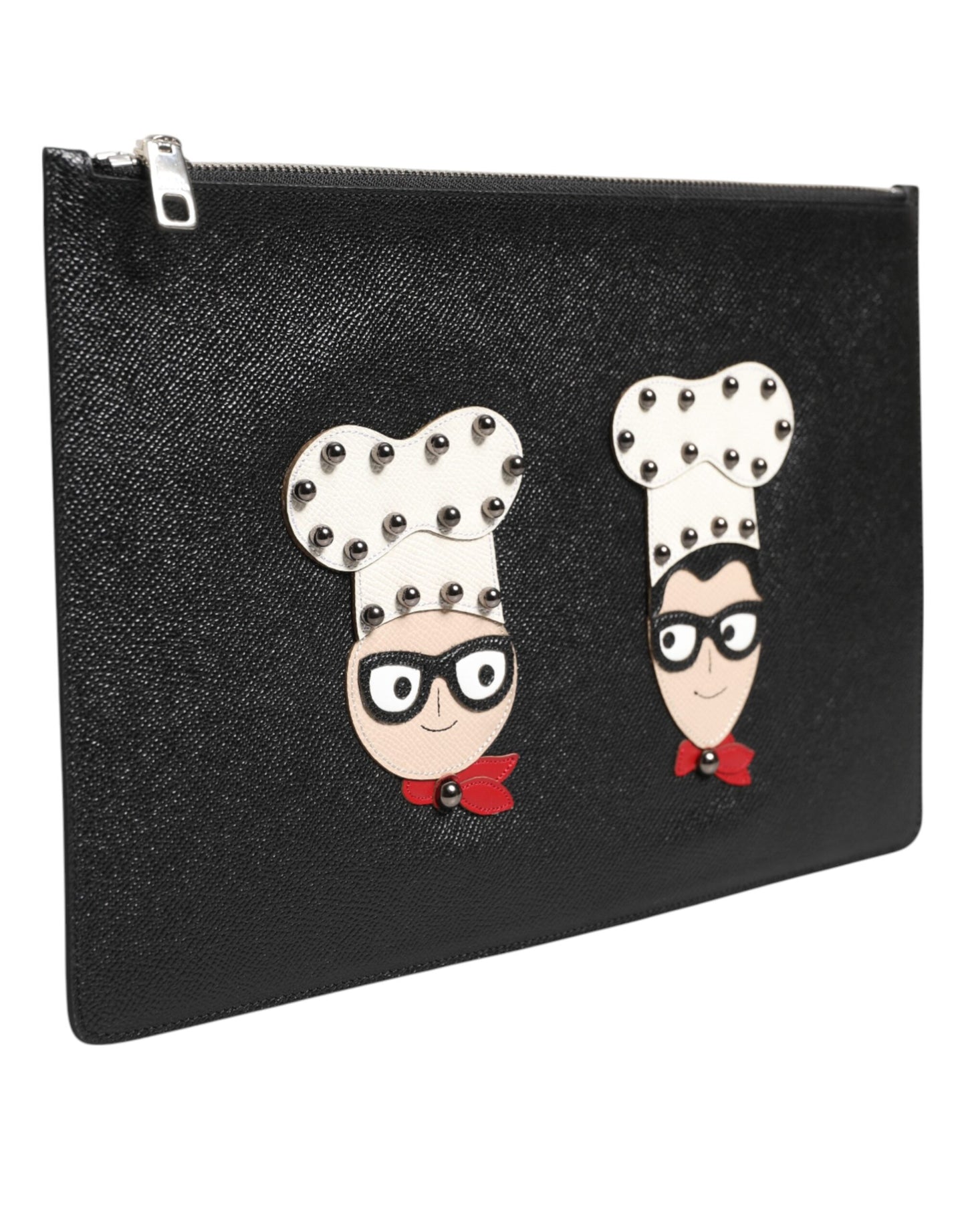 Dolce & Gabbana svart skinn #DGFAMILY utsmykket clutch-veske til menn