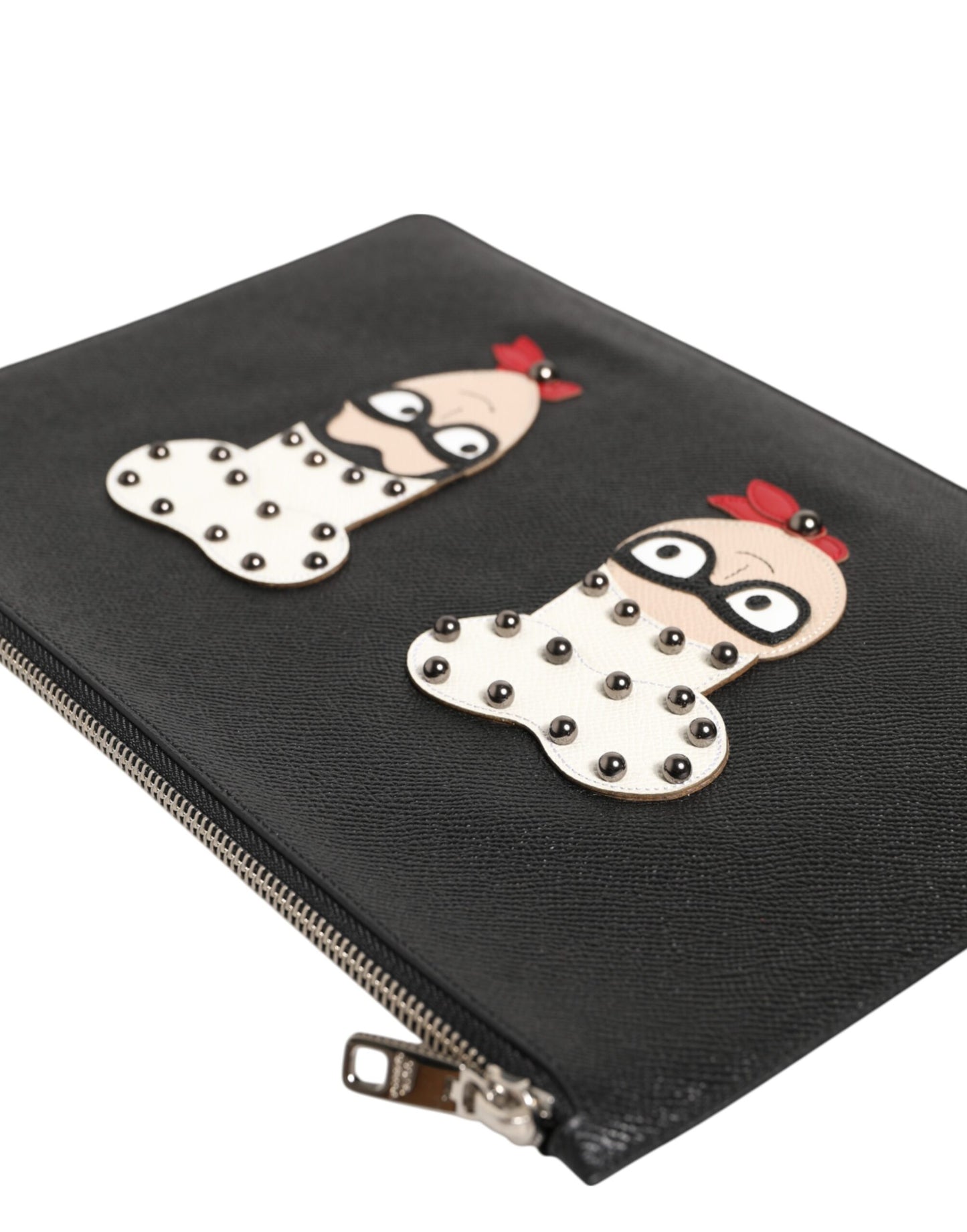 Dolce & Gabbana svart skinn #DGFAMILY utsmykket clutch-veske til menn