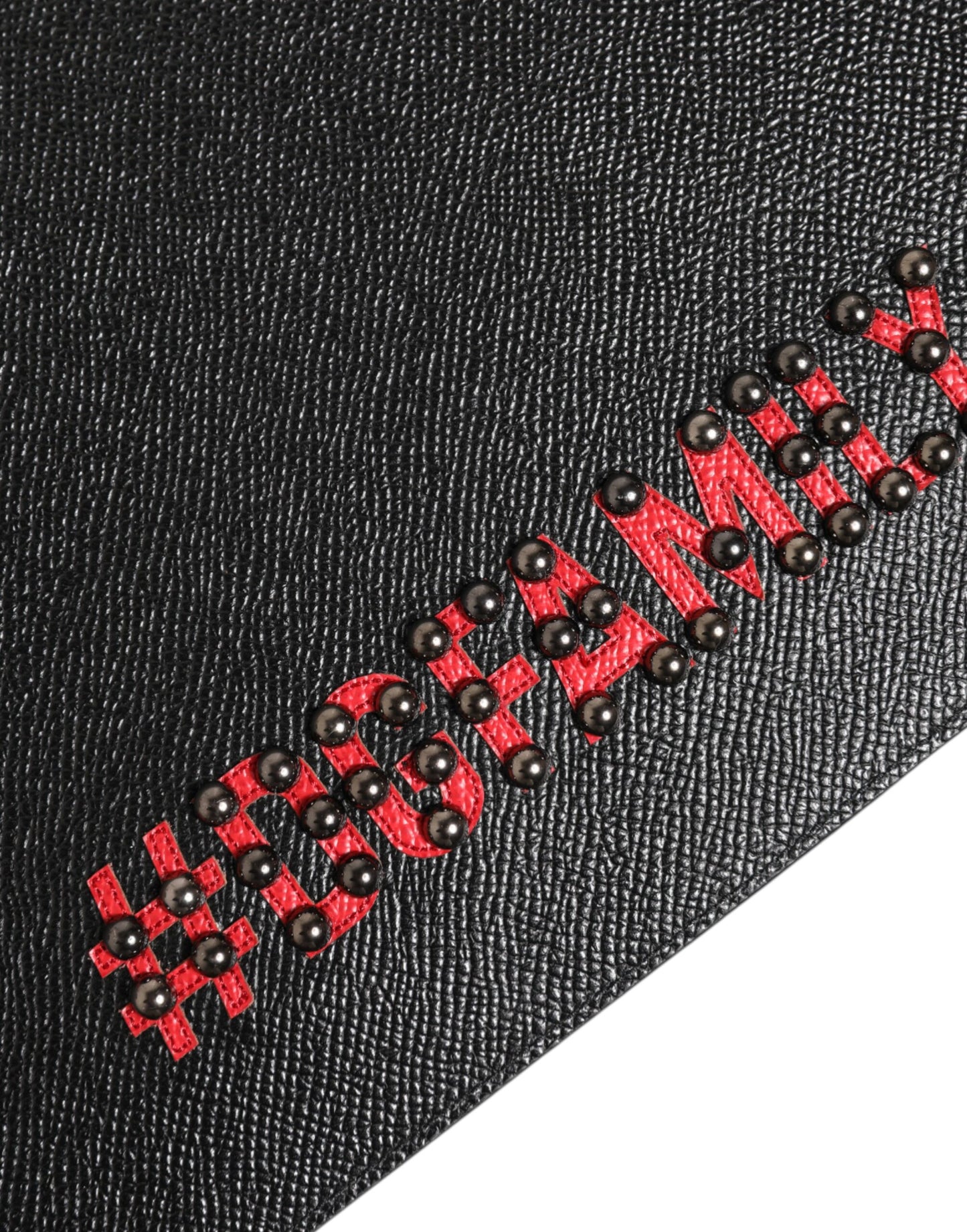 Dolce & Gabbana svart skinn #DGFAMILY utsmykket clutch-veske til menn