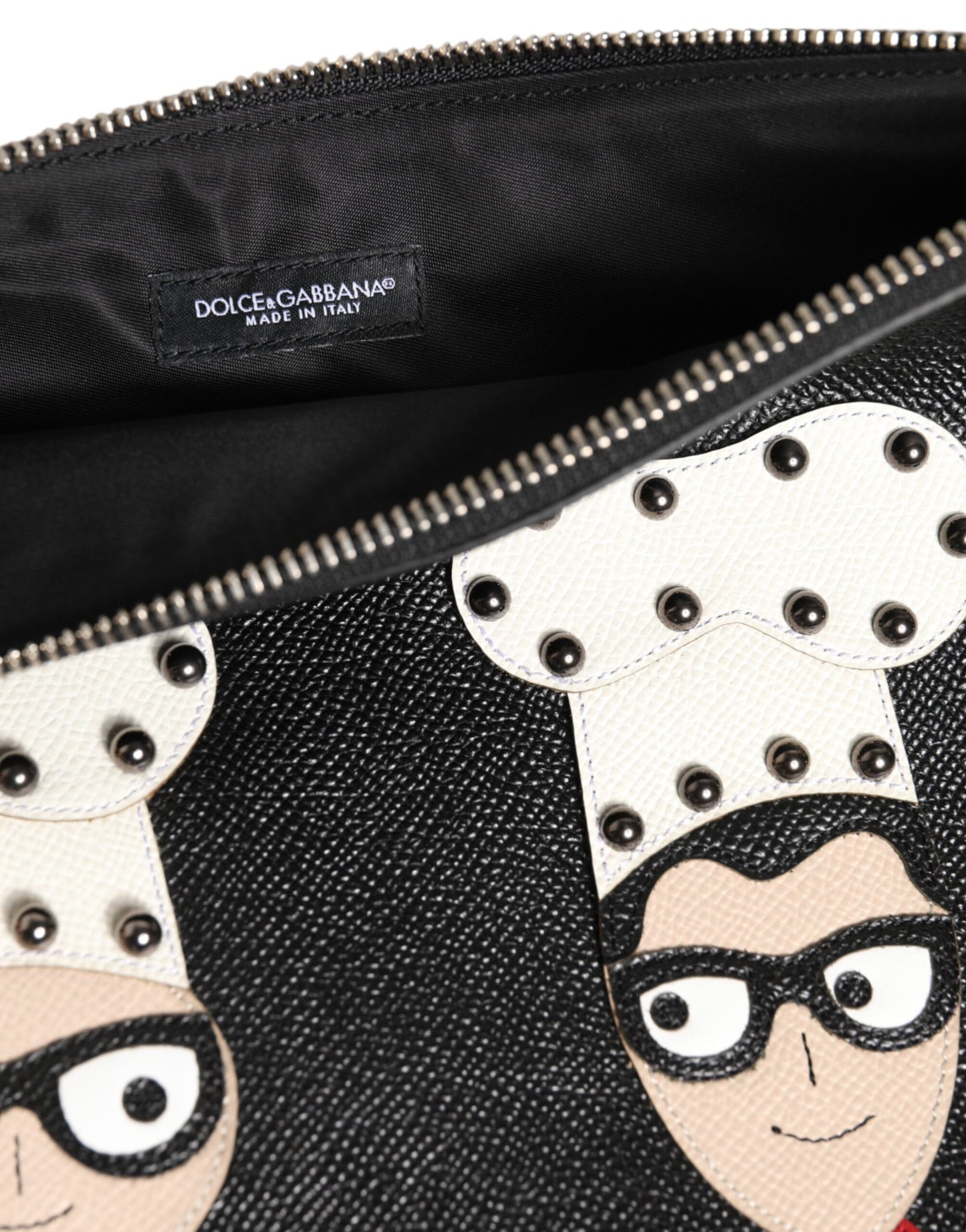 Dolce & Gabbana svart skinn #DGFAMILY utsmykket clutch-veske til menn