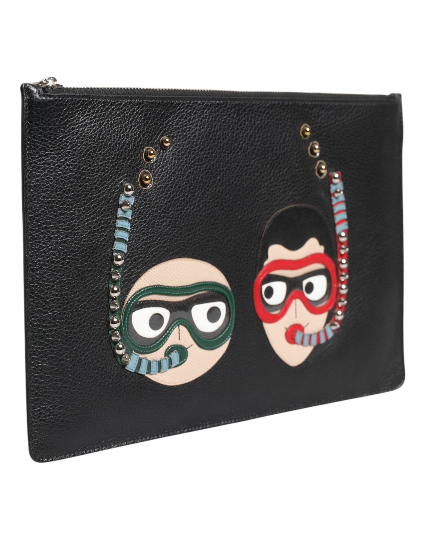 Dolce & Gabbana svart skinn #DGFAMILY utsmykket clutch-veske til menn