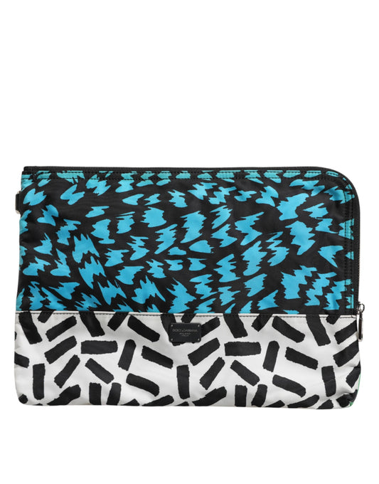 Dolce & Gabbana flerfarget trykt nylonlogoplakett herre-clutch-veske