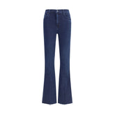 Mother Denim Blue Cotton Cropped Jeans