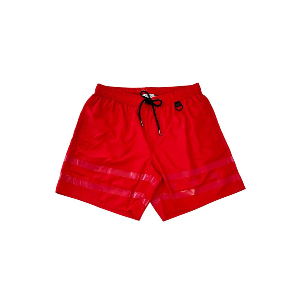 Röda polyester herr badshorts