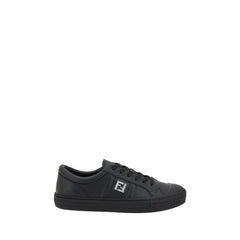 Fendi Black Calf Leather Bos Taurus Athletic Sneakers