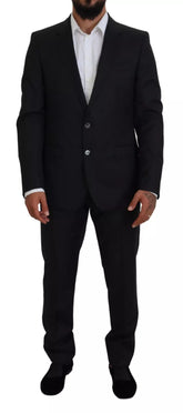 Dolce & Gabbana Melange Grey Wool 2 Piece MARTINI Suit