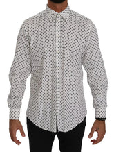 Dolce & Gabbana White Dotted Dress Formal MARTINI Shirt