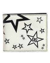 Dolce & Gabbana White Leather DG Star Logo Bifold Card Holder Wallet