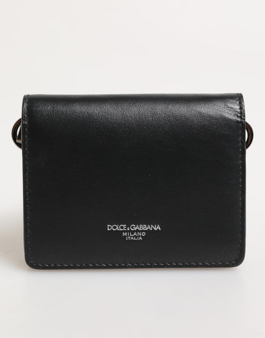 Dolce & Gabbana svart skinn DG Logo Bifold-kortholder herre Borse-lommebok